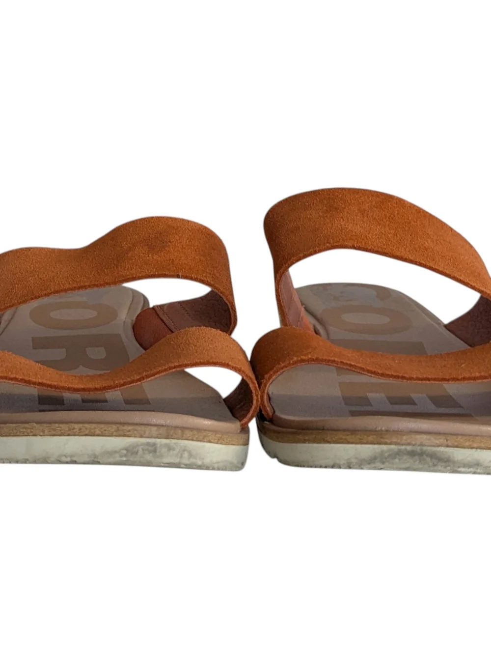 Sorel Ella II Orange Suede Slide Sandals Size 8